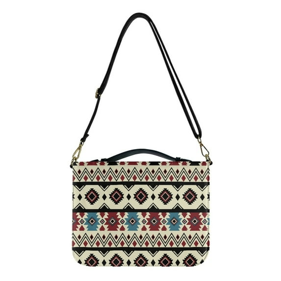 FOR U DESIGNS Aztec Southwest Bible Case with Shoulder Strap Leather Bible Case for Girl Size 2XL Waterproof Bible Study Tote Bag Organizer for Bible Study Religious Bible Accessories