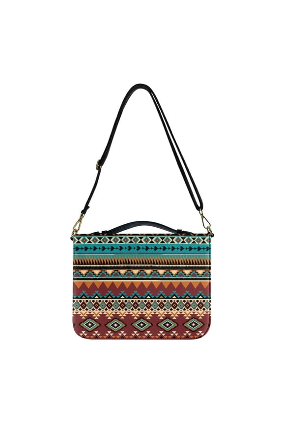 FOR U DESIGNS Aztec Tribal Bible Cover for Women Reusable Bible Cover Case with Shoulder Strap Sturdy Leather Bible Cover Size Large Portable Personalized Book Organizer Bag Bible Case