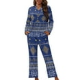 thumbnail image 1 of FOR U DESIGNS Aztec Tribal Button Down Sleepwear for Women 2 Pack Button Up Jogger Set Size 3XL Pajama Tops for Women Soft Comfy Button Nightwear Long Sleeve for Women, 1 of 1