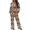 thumbnail image 1 of FOR U DESIGNS Aztec Tribal Womens Nightwear Sets Button Front 2 Piece Pajama Tops for Women Soft Comfy Button Size 4XL Long Sleeve Button Up Pajamas for Women Jogger, 1 of 7
