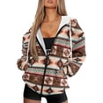 thumbnail image 1 of FOR U DESIGNS Aztec Tribal Zip Up Hoodies for Women Trendy Oversized Hooded Size XL Ladies Comfortable Zipper Hoodie Long Fall Jackets for Women Sportswear with Drawstring, 1 of 7