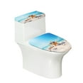 thumbnail image 1 of FOR U DESIGNS Beach Starfish Seashell Pattern 2 Pcs Toilet Lid Cover and Toilet Tank Cover Washable Toilet Covers Set for Bathroom, Polyester Spandex Fabric, Prevents Dust, 1 of 8