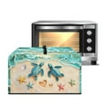 thumbnail image 1 of FOR U DESIGNS Beach Turtle Starfish Pattern Microwave Oven Dust Cover Stain Resistant Protections for Toaster Oven Portable Shield for Countertop Appliances with Top Handle-S, 1 of 8