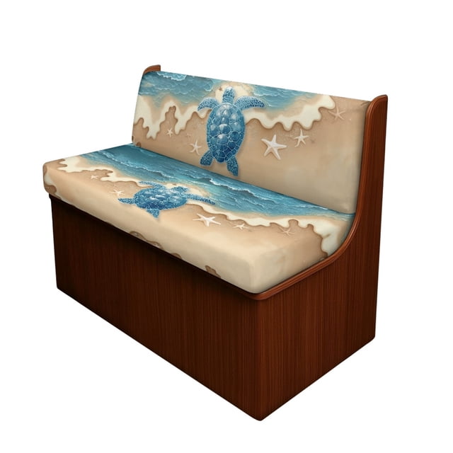FOR U DESIGNS Beach Turtle Starfish Print RV Dinette Cushion Covers Stretch Replacement Camper Cushion Slipcover Scratch-resistant RV Couch Cover, 1 Backrest Covers and 1 Bench Covers