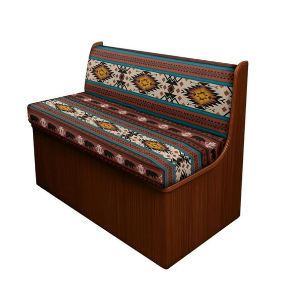 FOR U DESIGNS Bear Amercian Tribal Pattern 2 Pack RV Dinette Cushion Covers Washable Camper Cushion Slipcover Scratch-Resistant Sofa Chair Cover Camper Seat Covers Dinette Booth