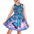 thumbnail image 1 of FOR U DESIGNS Bling Butterfly Sleeveless Beach Dress for Kids Teens Girl Fashion Knee Length Princess Dresses Casual Crewneck Tank Playwears Size 13-14 Years, 1 of 6