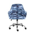thumbnail image 1 of FOR U DESIGNS Blue Camo Pattern Dining Chair Slipcovers Stretch Leisure Arm Chair Protector Wear-Resistan Bar Stool Covers with Armrest, Home Decor Accessories, 1 of 8