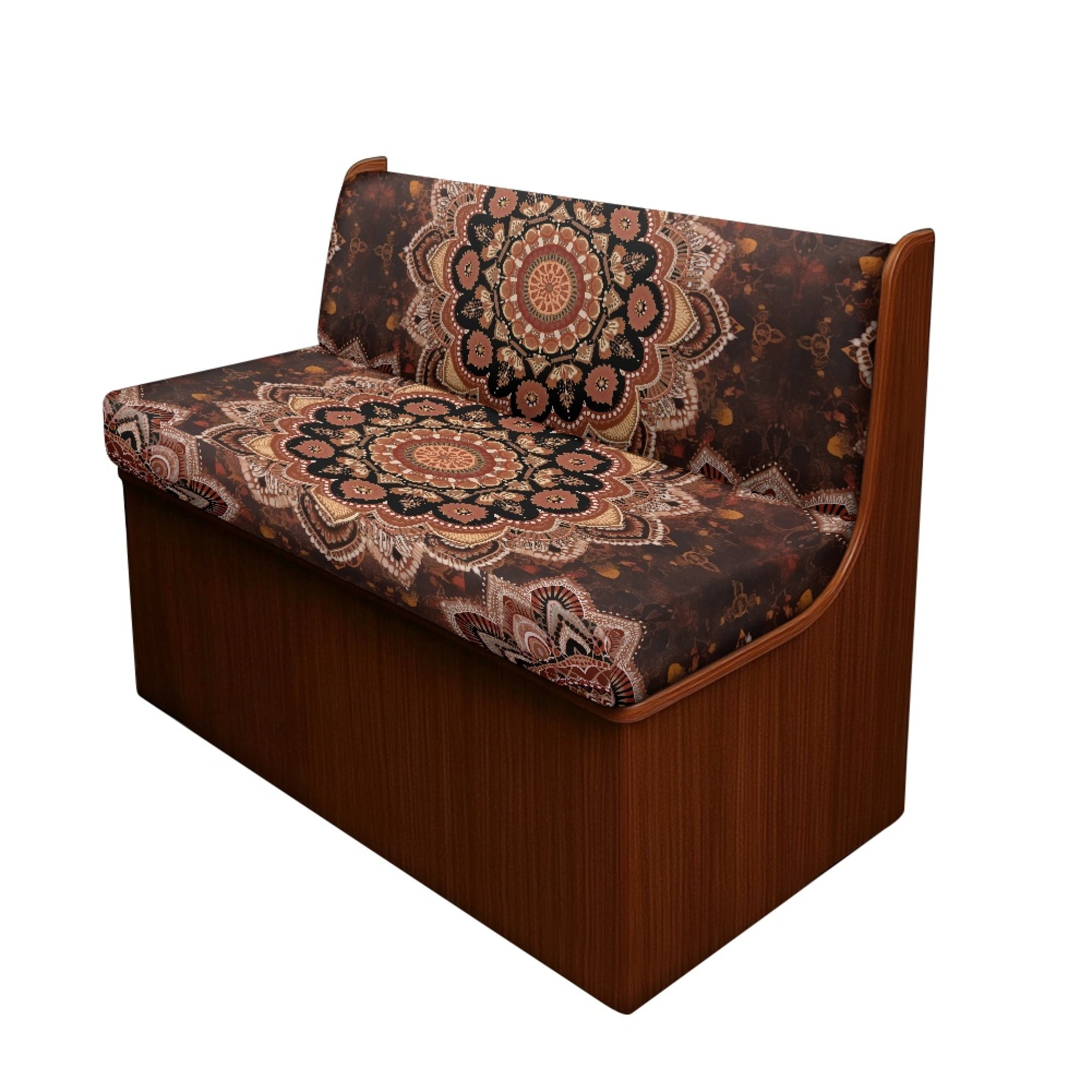 FOR U DESIGNS Boho Mandala Brown Print RV Dinette Cushion Covers 2 Pieces Scratch-resistant Camper Seat Covers Dinette Booth Elastic RV Couch Cover Loveseat Sofa Chair Cover