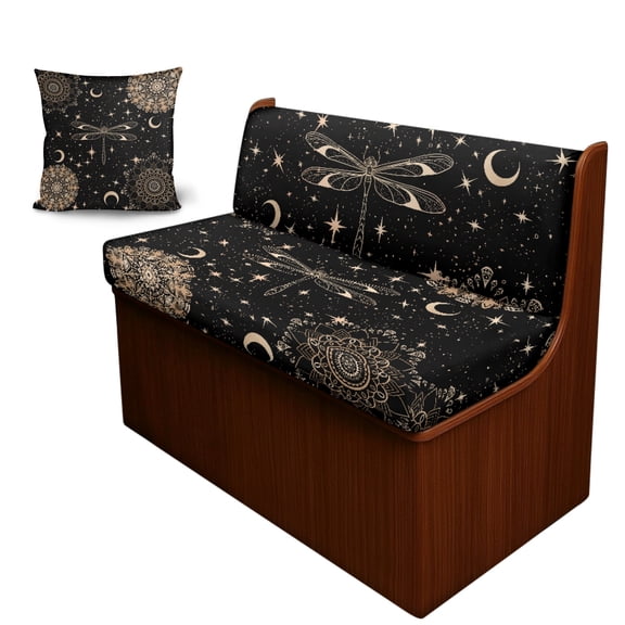 FOR U DESIGNS Boho Mandala Butterfly Star Print 3 Pcs RV Dinette Cushion Covers Comfortable RV Couch Cover Stretch Pillow Case Sofa Furniture Protector Loveseat Chair Cover for RV Camper Car Bench