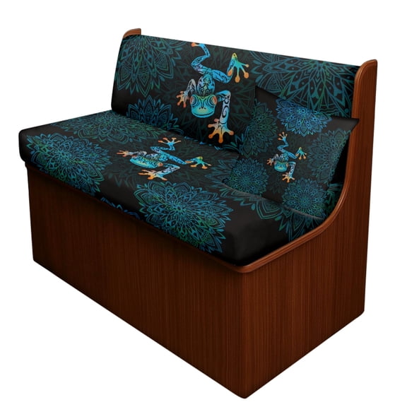 FOR U DESIGNS Boho Mandala Frog Print 3 Pack RV Dinette Cushion Covers Stretch Camper Cushion Slipcover Replacement RV Couch Cover Pillow Case Furniture Protector for RV Camper Bench