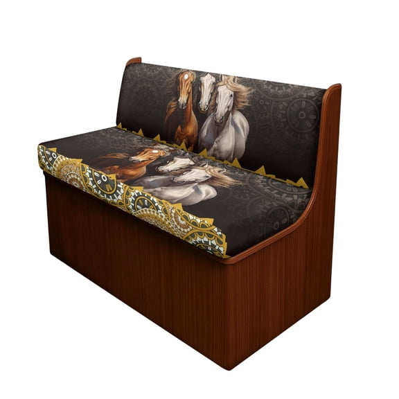 FOR U DESIGNS Boho Mandala Horse Pattern 2 Pieces RV Dinette Cushion Covers,Washable Camper Cushion Slipcovers Replacement Sofa Cushions Slipcovers for Travel Trailer Couch