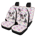 thumbnail image 1 of FOR U DESIGNS Boston Terrier Flower Pattern Car Seat Covers Full Set Comfortable Front & Split Rear Bench for Car Elastic Low Back Front Seat Covers Universal Fit for Vehicles Trucks and SUVs, 1 of 7