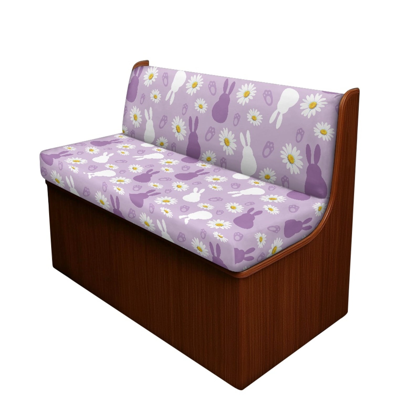 FOR U DESIGNS Bunny Daisy Print 2 Pcs RV Dinette Cushion Covers Non-Slip Camper Seat Covers Dinette Booth Stretch Sofa Furniture Protector Sofa Slipover for Travel Trailer Couch