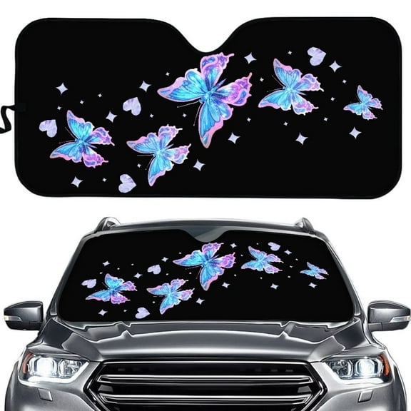 FOR U DESIGNS Butterfly Car Sunshade for Windshield Sun Shade Car SUV Truck Interior Accessories Automotive Sun Visor Protector Foldable Car Sunshade UV Protection