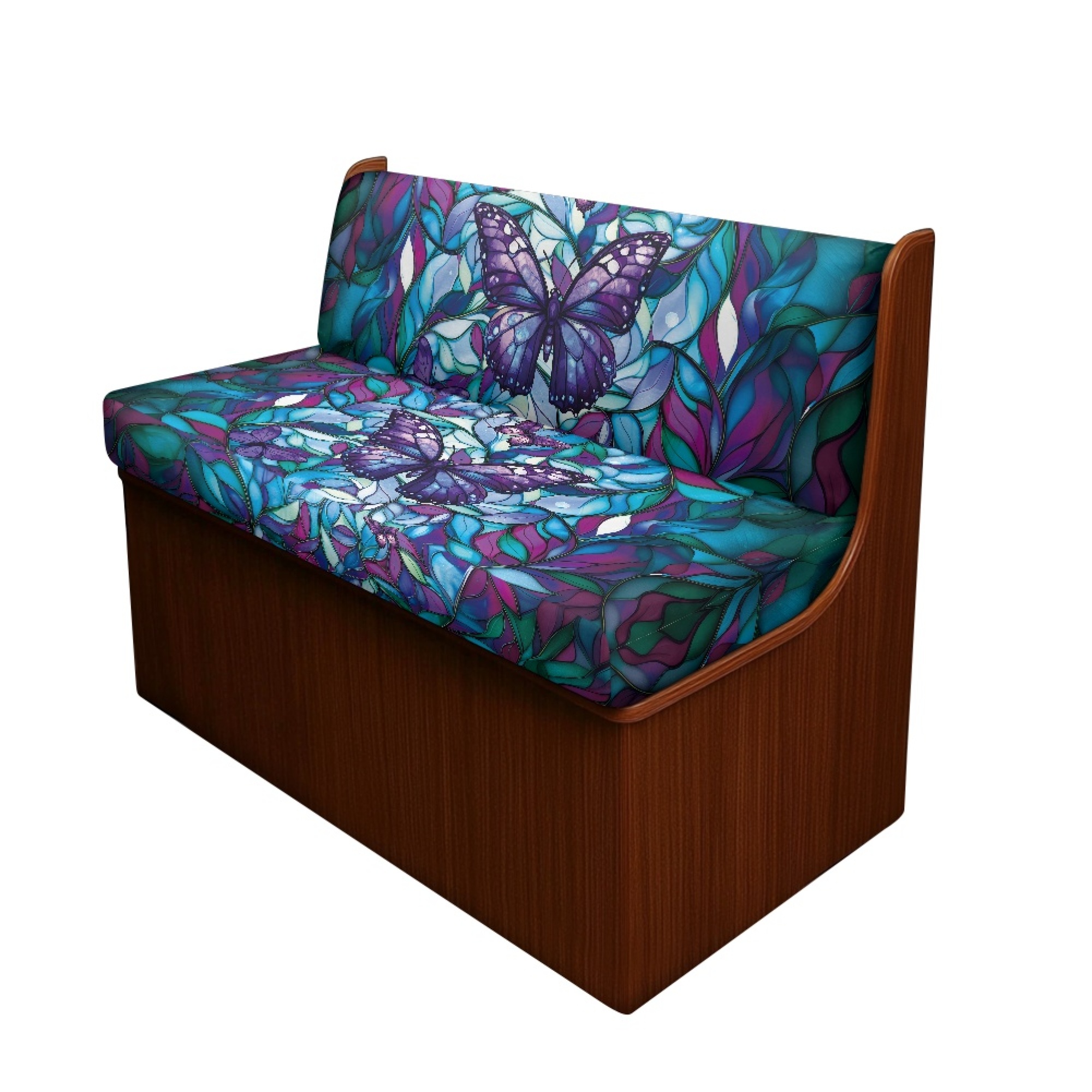 FOR U DESIGNS Butterfly Leaf Print 2 Pcs RV Dinette Cushion Covers Scratch-resistant Camper Cushion Slipcover Stretch Sofa Furniture Protector Include1 Backrest Covers and 1 Bench Covers