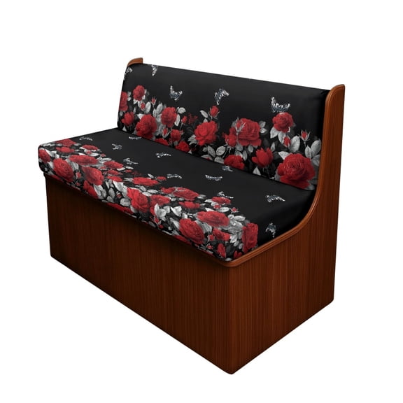 FOR U DESIGNS Butterfly Rose Pattern 2 Pcs RV Dinette Cushion Covers Replacement RV Dinette Booth Seats Cover Elastic Sofa Chair Cover Furniture Protector for RV Camper Car Bench