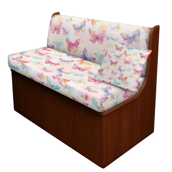 FOR U DESIGNS Butterly Glitter Print 3 Pcs RV Dinette Cushion Covers Comfortable RV Couch Cover Stretch Pillow Case Sofa Furniture Protector Loveseat Chair Cover for RV Camper Car Bench