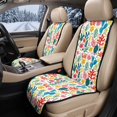 thumbnail image 1 of FOR U DESIGNS Cactus Leaves Floral Print Universal Fit Front Car Seat Cover Car Front Seat with Anti-Slip Buckle & Metal Hooks, All Season, Washable, Heavy Duty, Universal Fit, 1 of 7