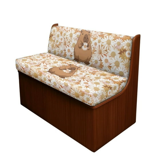 FOR U DESIGNS Capybara Daisy Pattern 2 Pack RV Dinette Cushion Covers Breathable Sofa Furniture Protector Replacement Loveseat Sofa Chair Cover Camper Seat Covers Dinette Booth