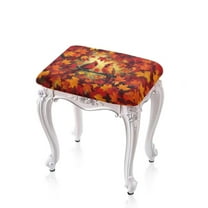 FOR U DESIGNS Cardinal Maple Leaf Print Stool Covers Rectangle 2 Pack Washable Bar Chairs Covers Anti-Slip Vanity Stool Cover Height Bar Stools Slipcovers Fall Home Decor with Elastic Band