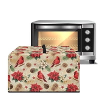 FOR U DESIGNS Cardinal Poinsettia Flower Pattern Microwave Oven Cover Wear-Resistan Small Appliance Covers All-Season Lid for Air Fryer Toaster Oven,18.25 x 14.5 x 11 inches-S