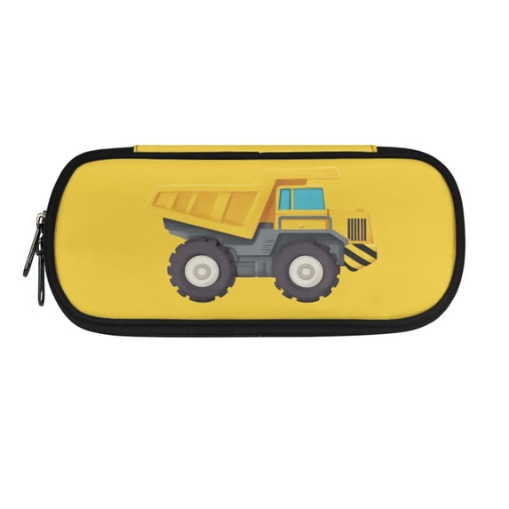 FOR U DESIGNS Cartoon Truck Print Pencil Case for Kids Boys Lightweight Pencil Pouch with Zipper Closure Portable Roomy Pen Case Stationary Organizer for School