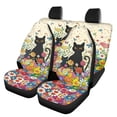 thumbnail image 1 of FOR U DESIGNS Cat Daisy Pattern Automotive Seat Cover 4 Pieces Non-Fading Front Split Rear Bench for Car Scratch-Resistant Low Back Front Seat Covers Automotive Accessories, 1 of 7