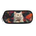 thumbnail image 1 of FOR U DESIGNS Cat Leaf Print Pencil Case for Girls Boys Lightweight Pencil Pouch Peg Bag with Compartment Sturdy Large Capacity Pen Case Office Supplies for School, 1 of 6