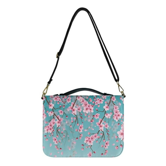 FOR U DESIGNS Cherry Blossom Bible Case for Women Size X-Large Lightweight Sturdy Bible Protector Abrasion PU Leather Bible Carrying Cases Portable Bible Bags for Men Organizer Tote