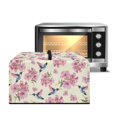 thumbnail image 1 of FOR U DESIGNS Cherry Blossom Hummingbird Print Microwave Oven Dust Cover Uv Protection Microwave Dust Covers Cloth Foldable Lid for Air Fryer Toaster Oven with Top Handle-L, 1 of 8