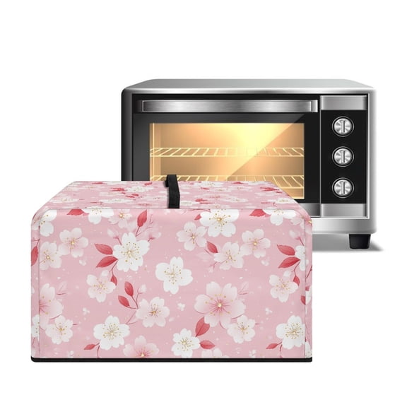 FOR U DESIGNS Cherry Blossom Print Microwave Oven Dust Cover Dust-Proof Microwave Oven Folding Covers Washable Lid for Air Fryer Toaster Oven (18.25" W x 14.5" D x 11" H)-S