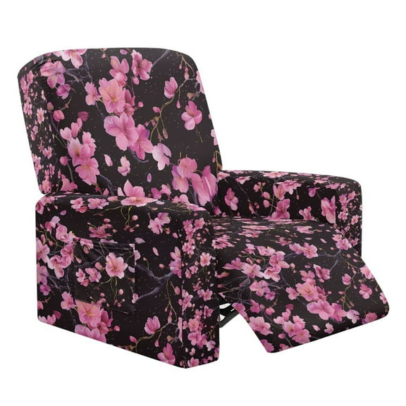FOR U DESIGNS Cherry Blossom Print Recliner Chair Covers with Arms, Wear-Resistan Recliner Couch Protector Stretch Living Room Armchair Cover Prevent Wear and Pet Hair