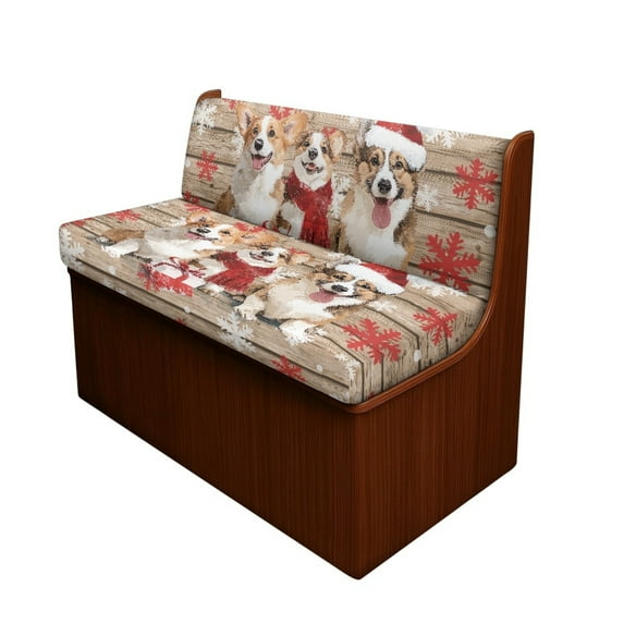 FOR U DESIGNS Christmas Corgi Dog Pattern 2 Pieces RV Dinette Cushion Covers Scratch-Resistant RV Couch Cover Wear-Resistan Sofa Furniture Protector Camper Seat Covers Dinette Booth