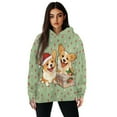thumbnail image 1 of FOR U DESIGNS Christmas Corgi Hooded Sweatshirt Loose Pullover Casual Hoodies for Women Size 2XL Oversized Hoodie Graphic for Women Activewear Long Sleeve Tops Winter, 1 of 7