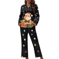 thumbnail image 1 of FOR U DESIGNS Christmas Santa Claus Pajamas Set Long Sleeve Sleepwear Womens Set of 2 Size 2XL Button Down Nightwear Soft Pj Loungewear with Pockets Jogger Winter, 1 of 7