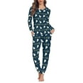 thumbnail image 1 of FOR U DESIGNS Christmas Tree Women Sleepwear Set Pajama Long Sleeve Crew Neck Tops Set of 2 Size 6XL Nightwear Long Pants for Women Jogger Loungewear Comfortable, 1 of 6