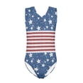 thumbnail image 1 of FOR U DESIGNS Comfortable Toddler Girl Bathing Suit American Flag One Piece Gymnastics Leotards Dancing Athletic Outfits Fashion Sleeveless Swimsuit Size 3-4, 1 of 8