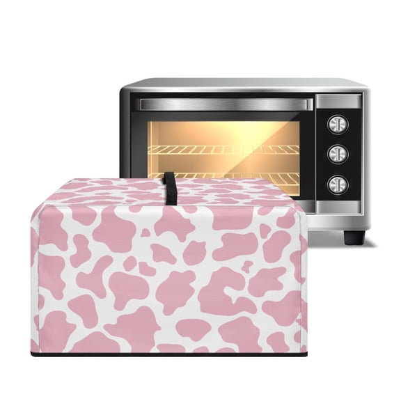 FOR U DESIGNS Cow Pink Print Microwave Oven Cover Foldable Toaster Oven Covers Dustproof Microwave Oven Grill Covers Protector Home Decoration Accessories-S