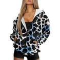 thumbnail image 1 of FOR U DESIGNS Cow Print Zip Hoodies for Women Trendy Oversized Hoodie Jacket Size M Hooded Sweatshirt Women with Front Zipper Lightweight Long Sleeve Activewear, 1 of 7