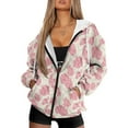 thumbnail image 1 of FOR U DESIGNS Cow Print Zipper Hoodies for Women Oversized Hooded Sweatshirt Women with Front Zipper Lightweight Sportswear Size XS Women Long Sleeve Activewear, 1 of 7