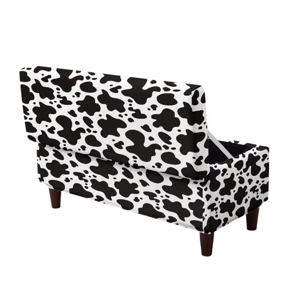 FOR U DESIGNS Cow Spot Print Ottoman Slipcover Rectangle Footstool Slipcovers Washable Footstool Protector Covers Stretch Ottoman Slipcover Easy to Install Stool Cover for Bedroom
