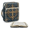 thumbnail image 1 of FOR U DESIGNS Cross Floral Pattern Bible Case Handbag with Handle Quilted Bible Holder Case Bible Journaling Supplies Bible Carrier Tote Bag for Bible Study/Daily Use, 1 of 7