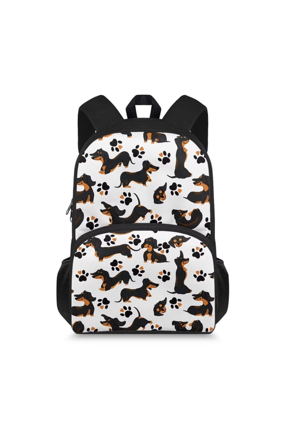 FOR U DESIGNS Dachshund Dog Paw School Bags for College Cute School Backpacks, Large Capacity Shoulder Bag with Adjustable Straps, Weekend Getaways Knapsacks