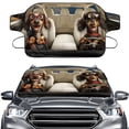 thumbnail image 1 of FOR U DESIGNS Dachshund Pattern Car Windshield Cover For Ice and Snow Frost Windshield Protector for SUVs Sedans Trucks Portable All-Weather Auto Windscreen Covers with Straps, 1 of 6