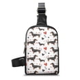 thumbnail image 1 of FOR U DESIGNS Dachshund Sling Bag for Women Dog Crossbody Bags White Cross Body Purse PU Leather Fanny Pack with Adjustable Shoulder Strap Cute Chest Bag Heart Belt Bag, 1 of 7