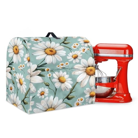 FOR U DESIGNS Daisy Kitchen Aid Mixer Cover with Pocket Wear-Resistan Mixer Dust Covers Multi Pockets Compatible with Kitchen Aid 6-8 Quart Bowl Lift - L