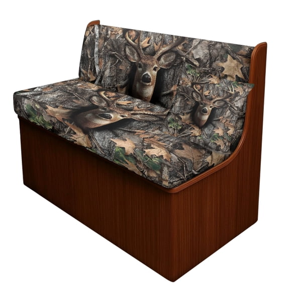 FOR U DESIGNS Deer Hunting Camo Pattern 3 Pcs RV Dinette Cushion Covers Breathable RV Couch Cover Elastic Loveseat Sofa Chair Cover Pillow Case Furniture Protector for RV Camper Car Bench