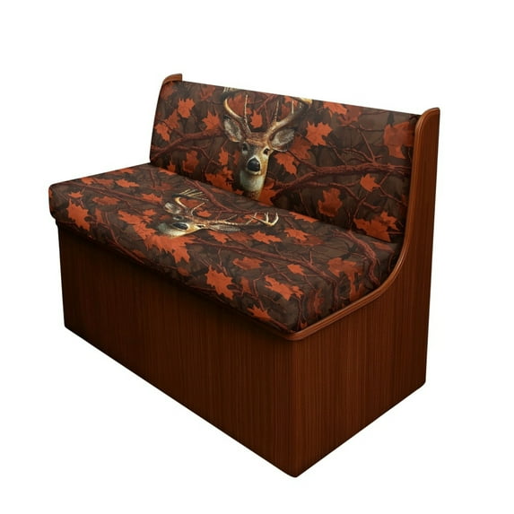 FOR U DESIGNS Deer Maple Leaf Print 2 Pcs RV Dinette Cushion Covers Elastic Camper Cushion Slipcover Non-Slip RV Couch Cover Furniture Protector for RV Camper Car Bench