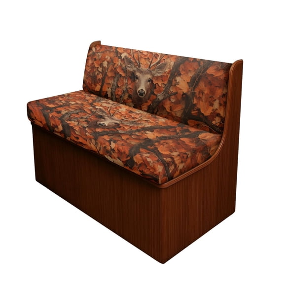 FOR U DESIGNS Deer Maple Leaf Print RV Dinette Cushion Covers Washable Sofa Furniture Protector Stretch RV Couch Cover Include 1 Backrest Covers and 1 Bench Covers