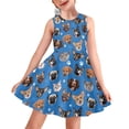 thumbnail image 1 of FOR U DESIGNS Dog Theme Sleeveless Princess Dress Cute Kids Girl Midi Tank Sundress Summer Spring A-Line Flared Dress Special Occasion Dress Elegant Party Dresses Size 5-6, 1 of 6